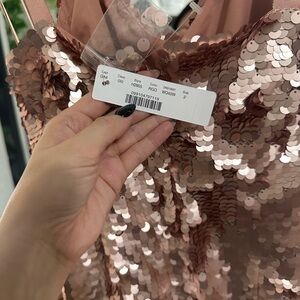 Sequin Dress in Shimmering Rose Gold